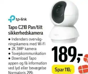 Føtex Tp-link tapo c210 pan/tilt sikkerhedskamera tilbud