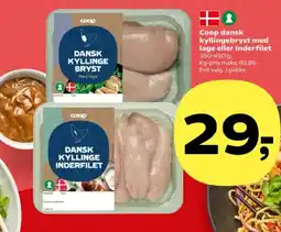 SuperBrugsen Coop dansk kyllingebryst med lage eller inderfilet tilbud