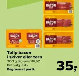 SuperBrugsen Tulip bacon i skiver eller tern tilbud