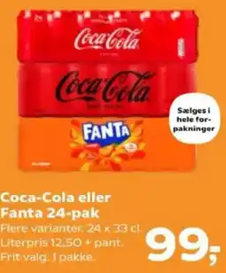SuperBrugsen Coca-Cola eller Fanta 24-pak tilbud