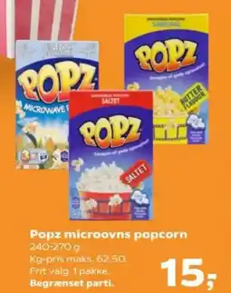 SuperBrugsen Popz microovns popcorn tilbud