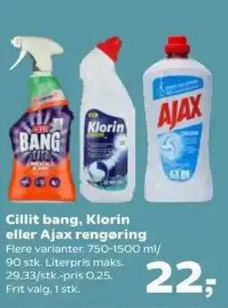 SuperBrugsen Cillit bang, Klorin eller Ajax rengøring tilbud
