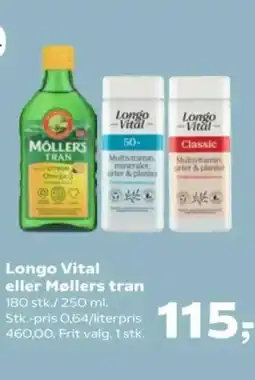 SuperBrugsen Longo Vital eller Møllers tran tilbud
