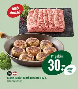 Min Købmand Gestus Hakket Dansk Grisekød 8-12% tilbud