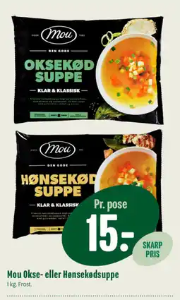 Min Købmand Mou Okse- eller Hønsekødsuppe tilbud