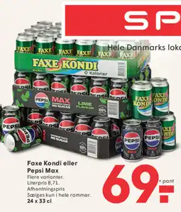 SPAR Faxe Kondi eller Pepsi Max tilbud
