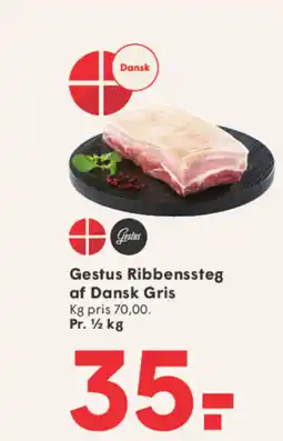 SPAR Gestus Ribbenssteg af Dansk Gris tilbud