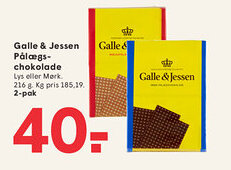 SPAR Galle & Jessen Pålægschokolade tilbud