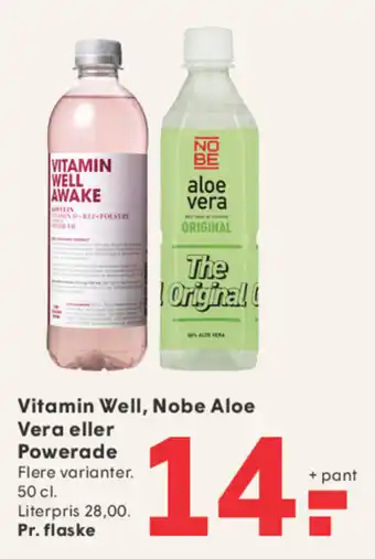 SPAR Vitamin Well, Nobe Aloe Vera eller Powerade tilbud