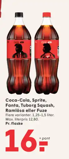 SPAR Coca-Cola, Sprite, Fanta, Tuborg Squash, Ramlösa eller Fuze tilbud