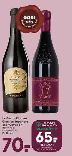 SPAR Le Preare Ripasso Classico Superiore eller Cuvée 17 tilbud