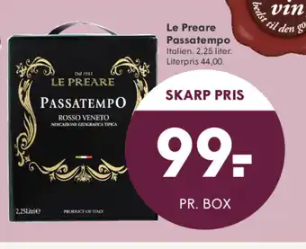 SPAR Le Preare Passatempo tilbud