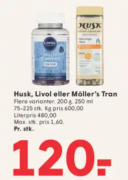SPAR Husk, Livol eller Möller's Tran tilbud