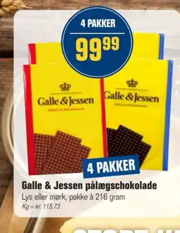 Otto Duborg Galle & Jessen pålægschokolade tilbud