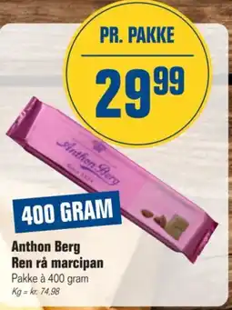 Otto Duborg Anthon Berg Ren rå marcipan tilbud