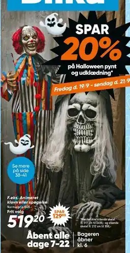 Bilka SPAR 20% på Halloween pynt og udklædning tilbud