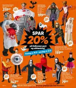 Bilka SPAR 20% på Halloween pynt og udklædning tilbud
