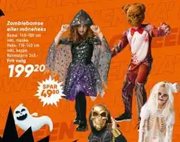 Bilka Zombie bamse eller måneheks, DKK 199.2 tilbud