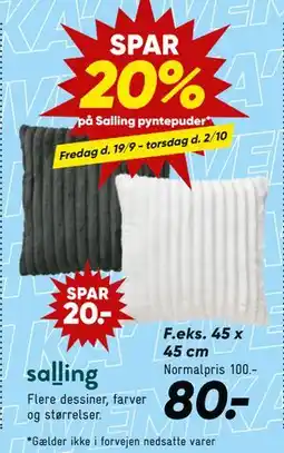 Bilka SPAR 20% på Salling pyntepuder tilbud