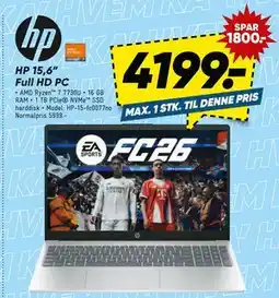 Bilka HP 15,6” Full HD PC, DKK 4199 tilbud
