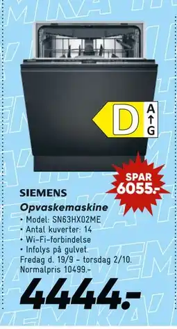 Bilka Opvaskemaskine, DKK 4444 tilbud