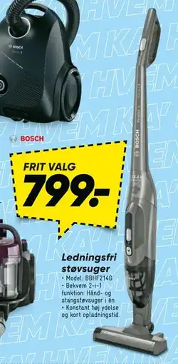 Bilka Ledningsfri støvsuger, DKK 799 tilbud