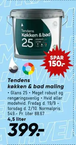 Bilka Tendens køkken & bad maling, DKK 399 tilbud