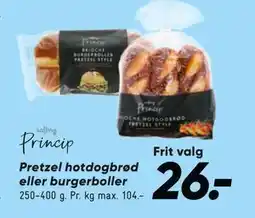 Bilka Pretzel hotdogbrød eller burgerboller, DKK 26 tilbud