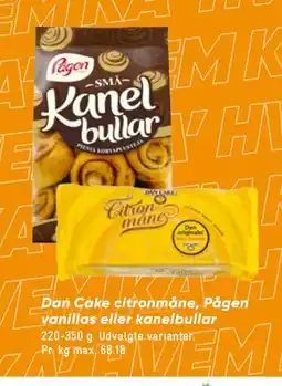 Bilka Dan Cake citronmåne, Pågen vanillas eller kanelbullar, DKK 15 tilbud