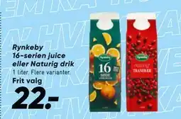 Bilka Rynkeby 16-serien juice eller Naturig drik, DKK 22 tilbud