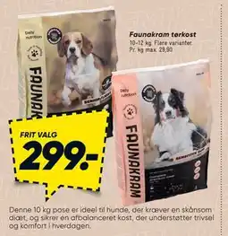 Bilka Faunakram tørkost, DKK 299 tilbud