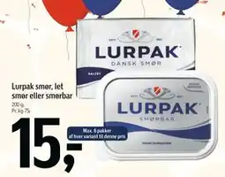 Føtex Lurpak smør, let smør eller smørbar, DKK 15 tilbud