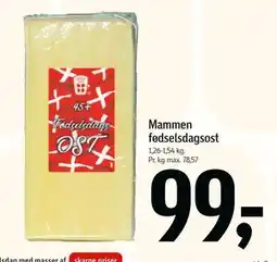 Føtex Mammen fødselsdagsost, DKK 99 tilbud