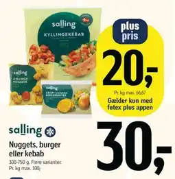 Føtex Nuggets, burger eller kebab, DKK 30, App-pris tilbud