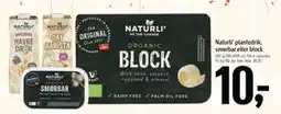 Føtex Naturli’ plantedrik, smørbar eller block, DKK 10 tilbud