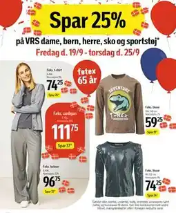 Føtex Spar 25% på VRS dame, børn, herre, sko og sportstøj tilbud