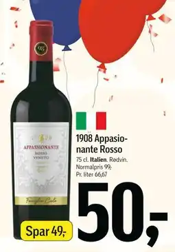 Føtex 1908 Appasionante Rosso, DKK 50 tilbud