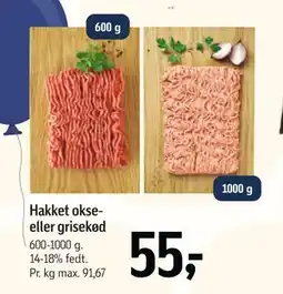 Føtex Hakket okse- eller grisekød, DKK 55 tilbud