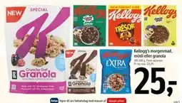 Føtex Kellogg’s morgenmad, müsli eller granola, DKK 25 tilbud