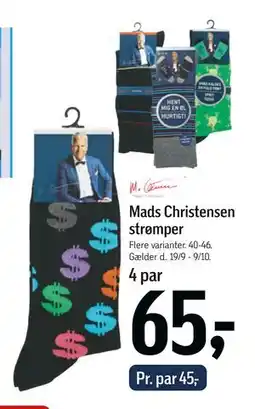 Føtex Mads Christensen strømper, DKK 65 tilbud