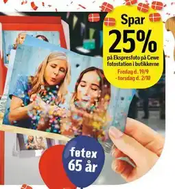 Føtex Spar 25% på Ekspresfoto på Cewe fotostation i butikkerne tilbud