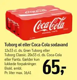 Føtex Tuborg øl eller Coca-Cola sodavand, DKK 65 tilbud