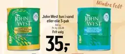 Føtex John West tun i vand eller olie 3-pak, DKK 35 tilbud