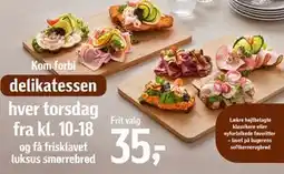 Føtex frisklavet luksus smørrebrød, DKK 35 tilbud