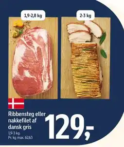 Føtex Ribbensteg eller nakkefilet af dansk gris, DKK 129 tilbud