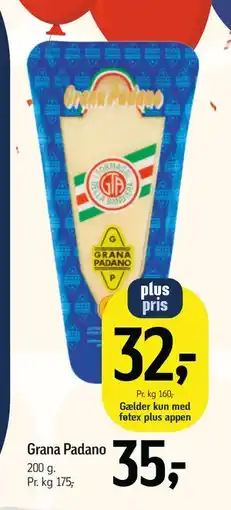 Føtex Grana Padano, DKK 35, App-pris tilbud