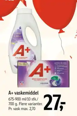 Føtex A+ vaskemiddel, DKK 27 tilbud