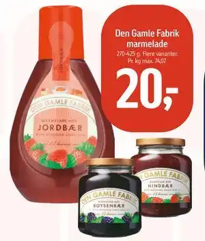 Føtex Den Gamle Fabrik marmelade, DKK 20 tilbud
