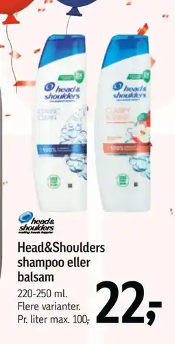 Føtex Head&Shoulders shampoo eller balsam, DKK 22 tilbud