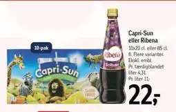 Føtex Capri-Sun eller Ribena, DKK 22 tilbud